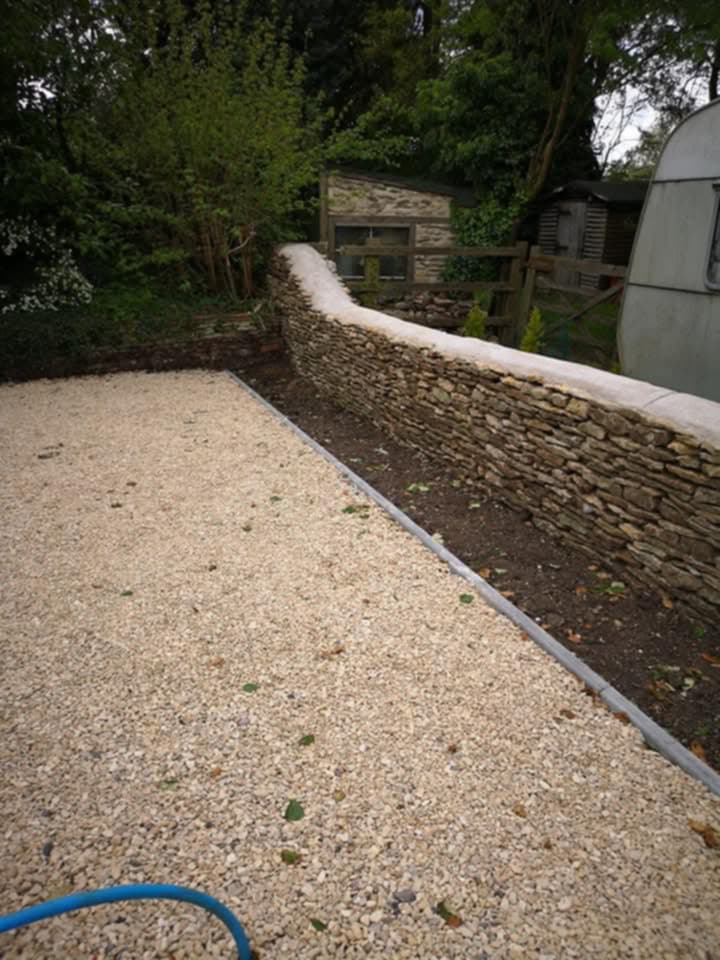 Cotswold stone wall rebuild in Cirencester