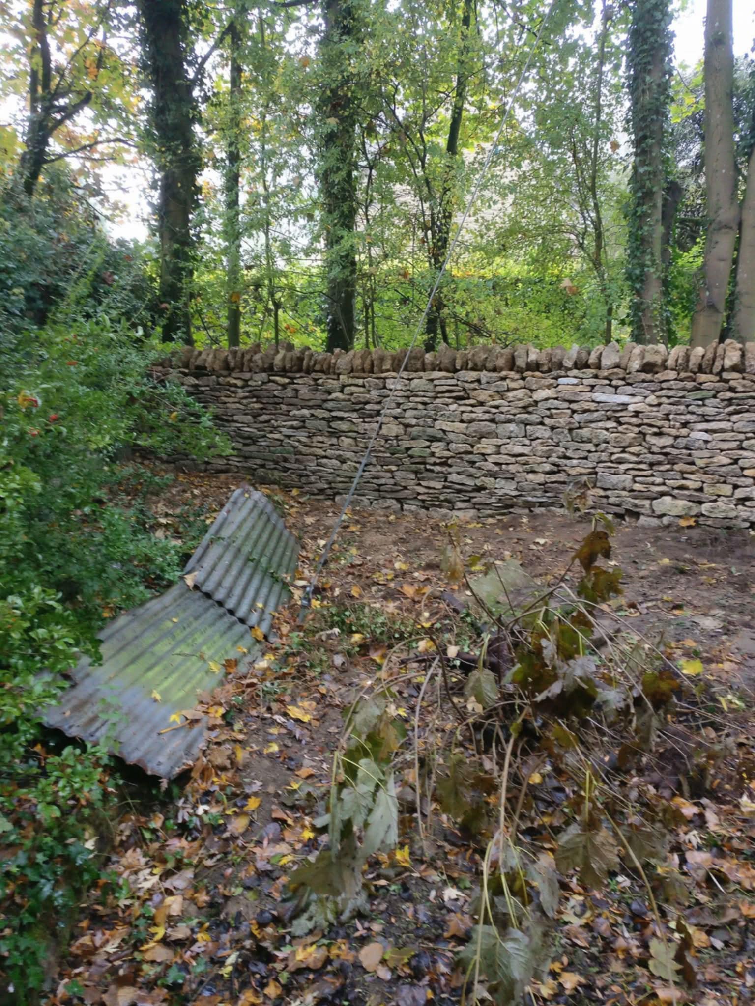 Rural dry stone wall in the Cirencester countryside